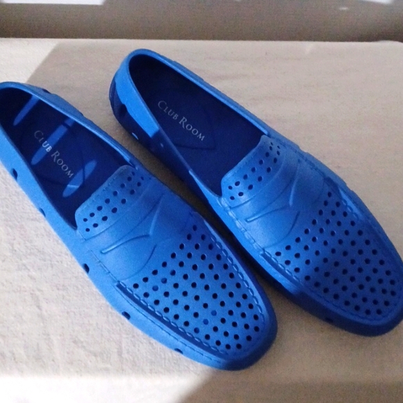 Club Room Perforated Driver Shoes Loafer Size 11 Mens Water Shoes Blue - Picture 1 of 7